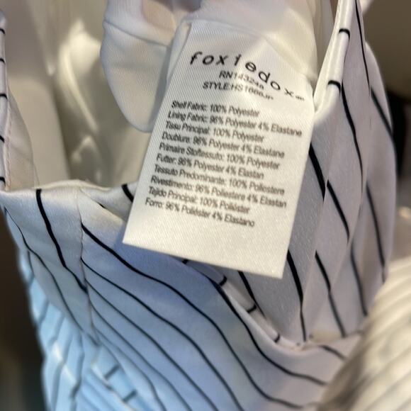 Foxiedox Sappho Jumpsuit Wide Leg White White Stripe Women’s Size Large NWT - Picture 10 of 11